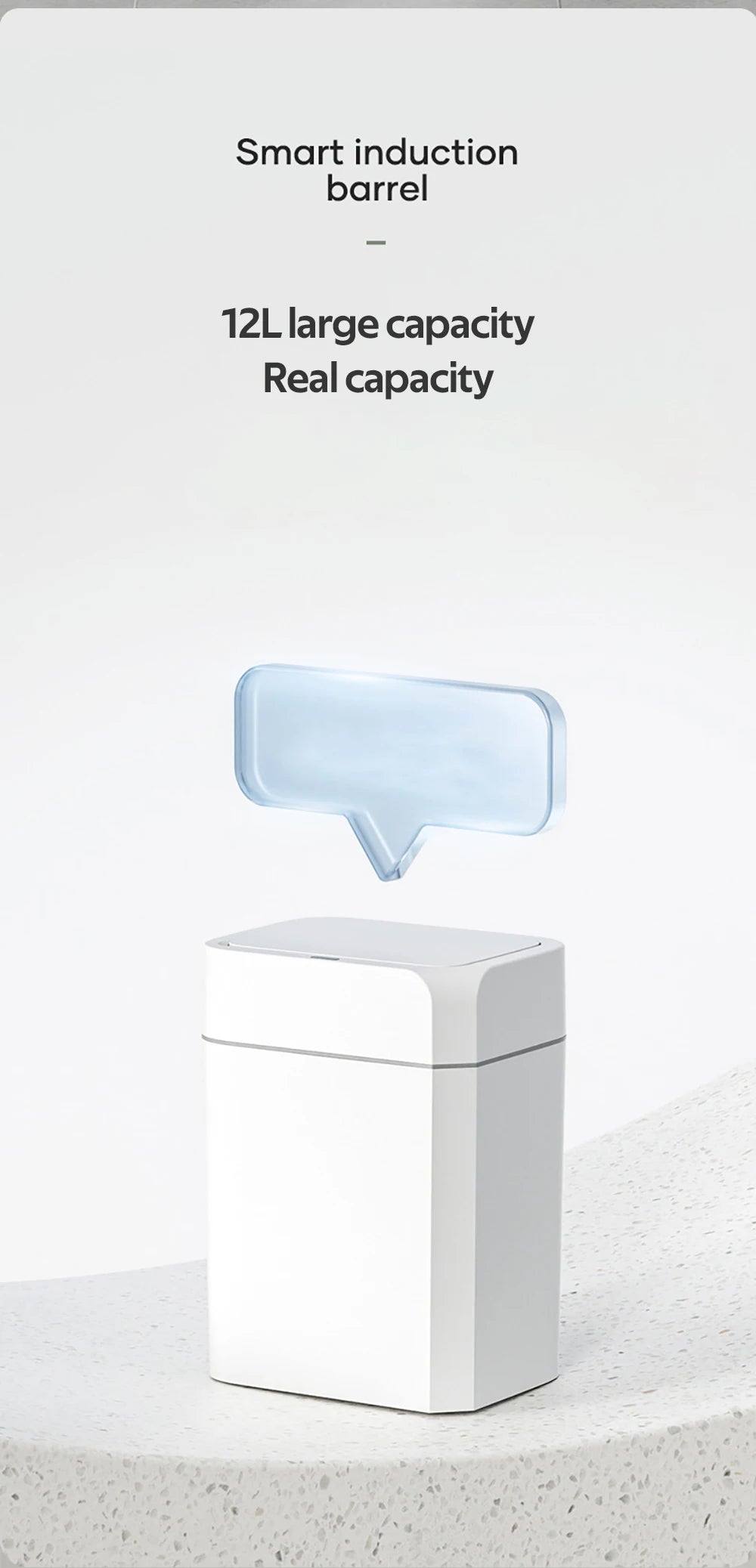 12L+16L Smart Sensor Trash Can Bathroom Anti odor Automatic Trash Bin For Toilet White Electric Wastebasket - Kaiju Mafia