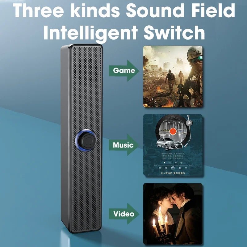 Home Theater Bluetooth Speaker Wired and Wireless Soundbar USB Powered Soundbar for TV Pc Laptop Gaming Surround Audio System - Kaiju Mafia