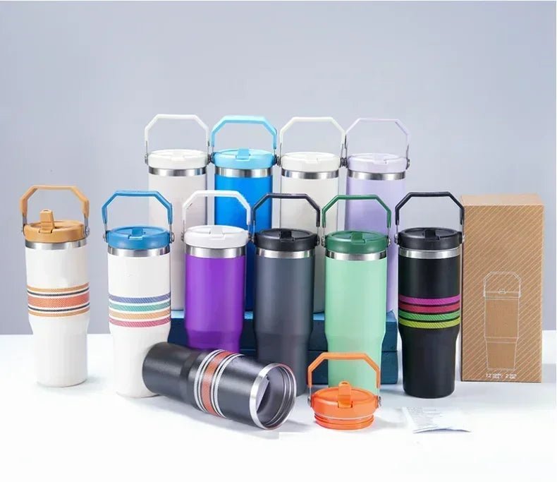For Stanley Cup 30oz Iceflow Tumbler with Handle Stainless Steel Vacuum Insulated Car Mug Thermal Iced Travel Cup - Kaiju Mafia