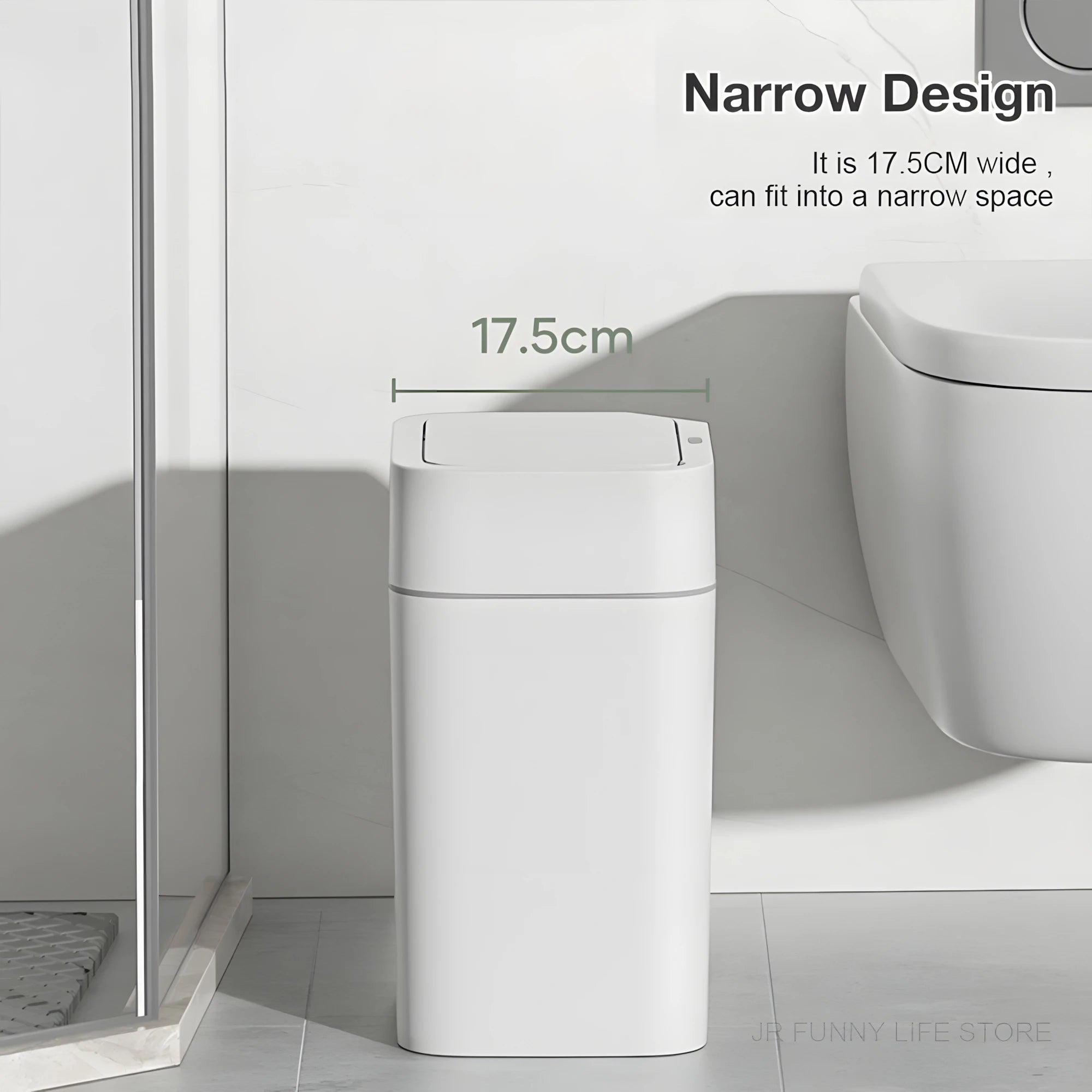 12L+16L Smart Sensor Trash Can Bathroom Anti odor Automatic Trash Bin For Toilet White Electric Wastebasket - Kaiju Mafia