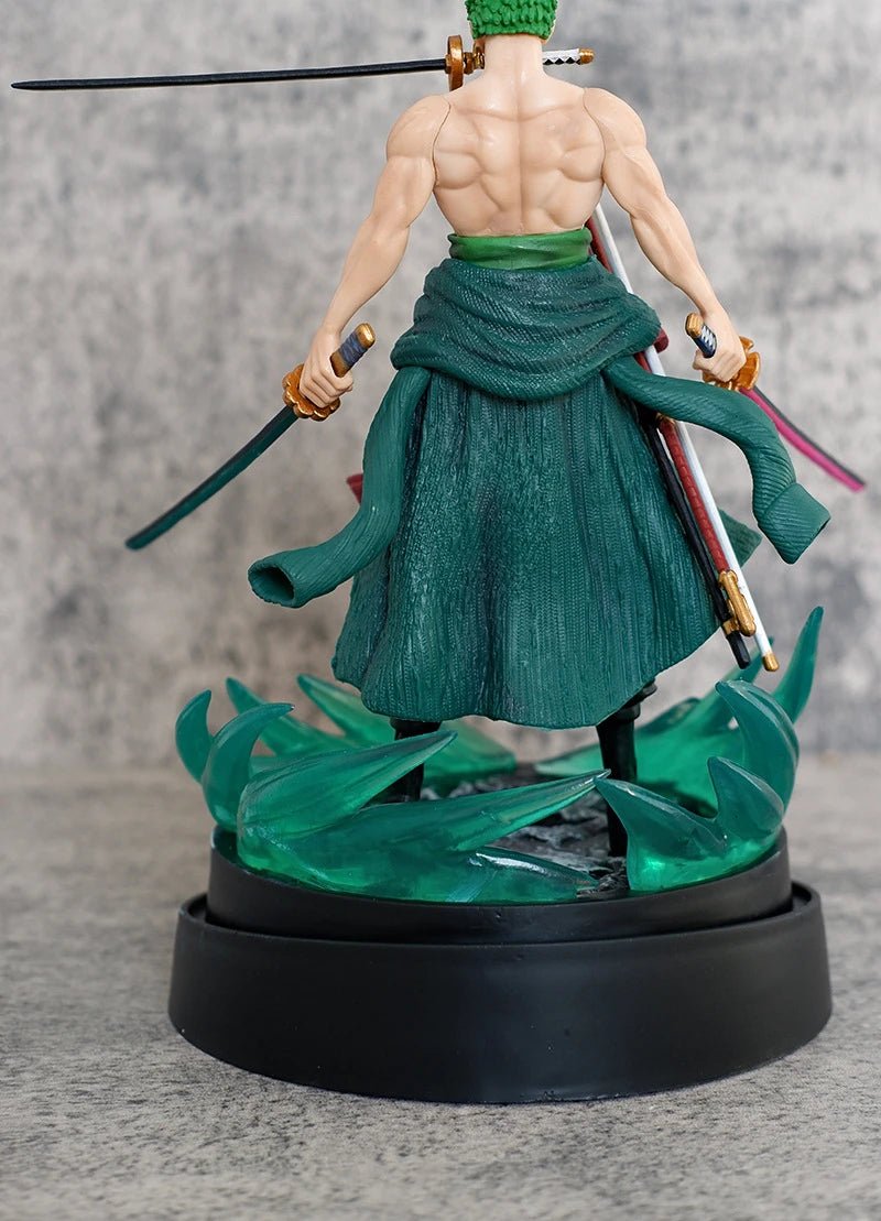 23cm One Piece Roronoa Zoro Figure Zoro Model Pvc Action Figures 2 Heads GK Model Collectible Green Decoration Children Gifts - Kaiju Mafia