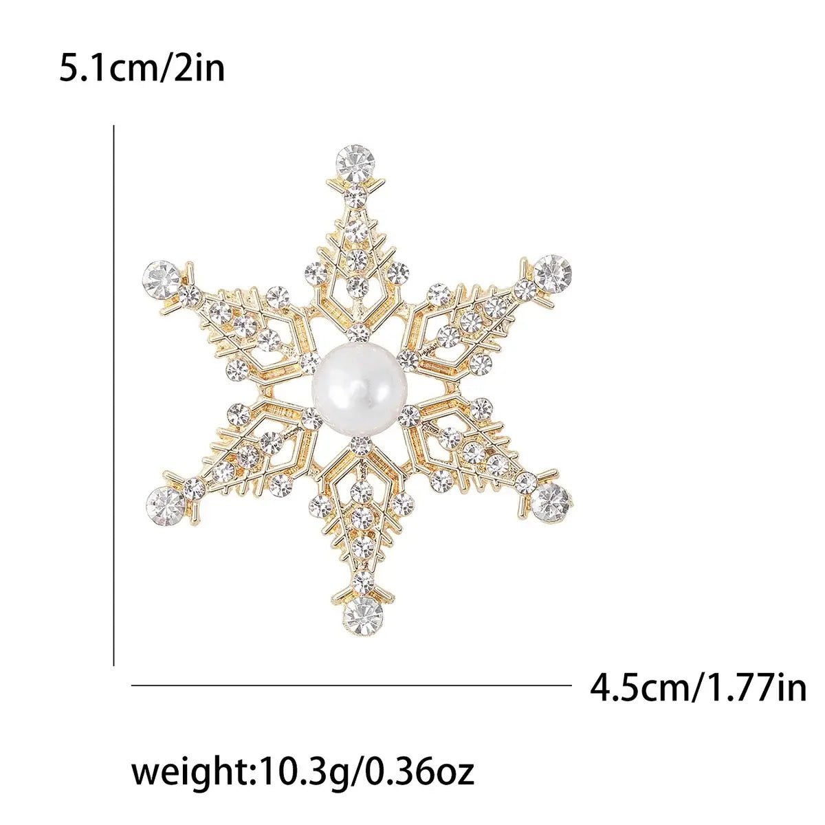 Rhinestone Snowflake Brooch Pins - Kaiju Mafia