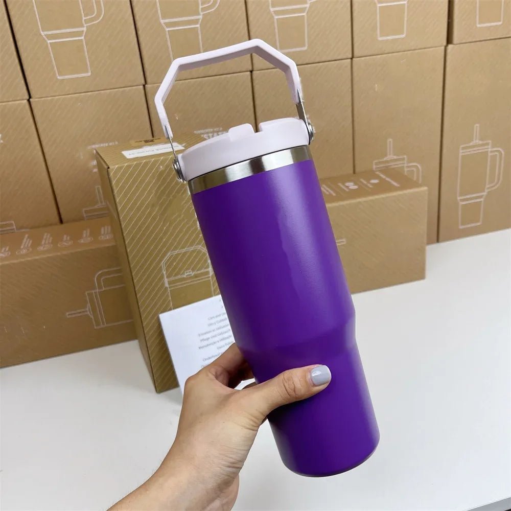 For Stanley Cup 30oz Iceflow Tumbler with Handle Stainless Steel Vacuum Insulated Car Mug Thermal Iced Travel Cup - Kaiju Mafia