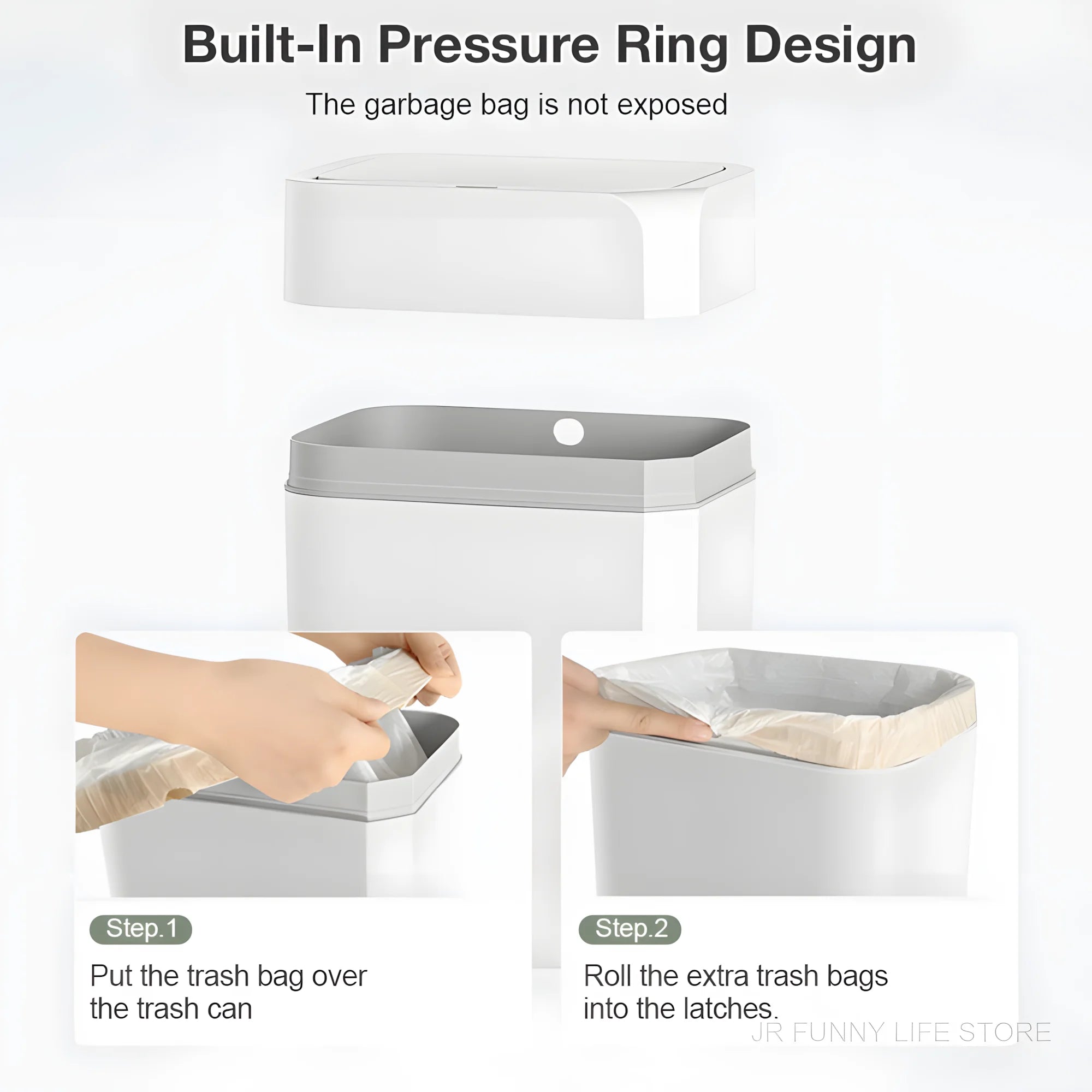 12L+16L Smart Sensor Trash Can Bathroom Anti odor Automatic Trash Bin For Toilet White Electric Wastebasket - Kaiju Mafia