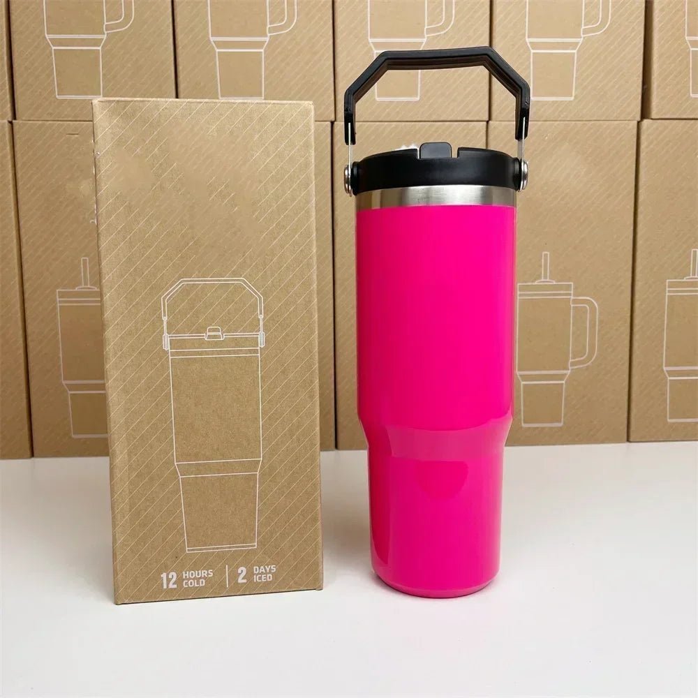 For Stanley Cup 30oz Iceflow Tumbler with Handle Stainless Steel Vacuum Insulated Car Mug Thermal Iced Travel Cup - Kaiju Mafia