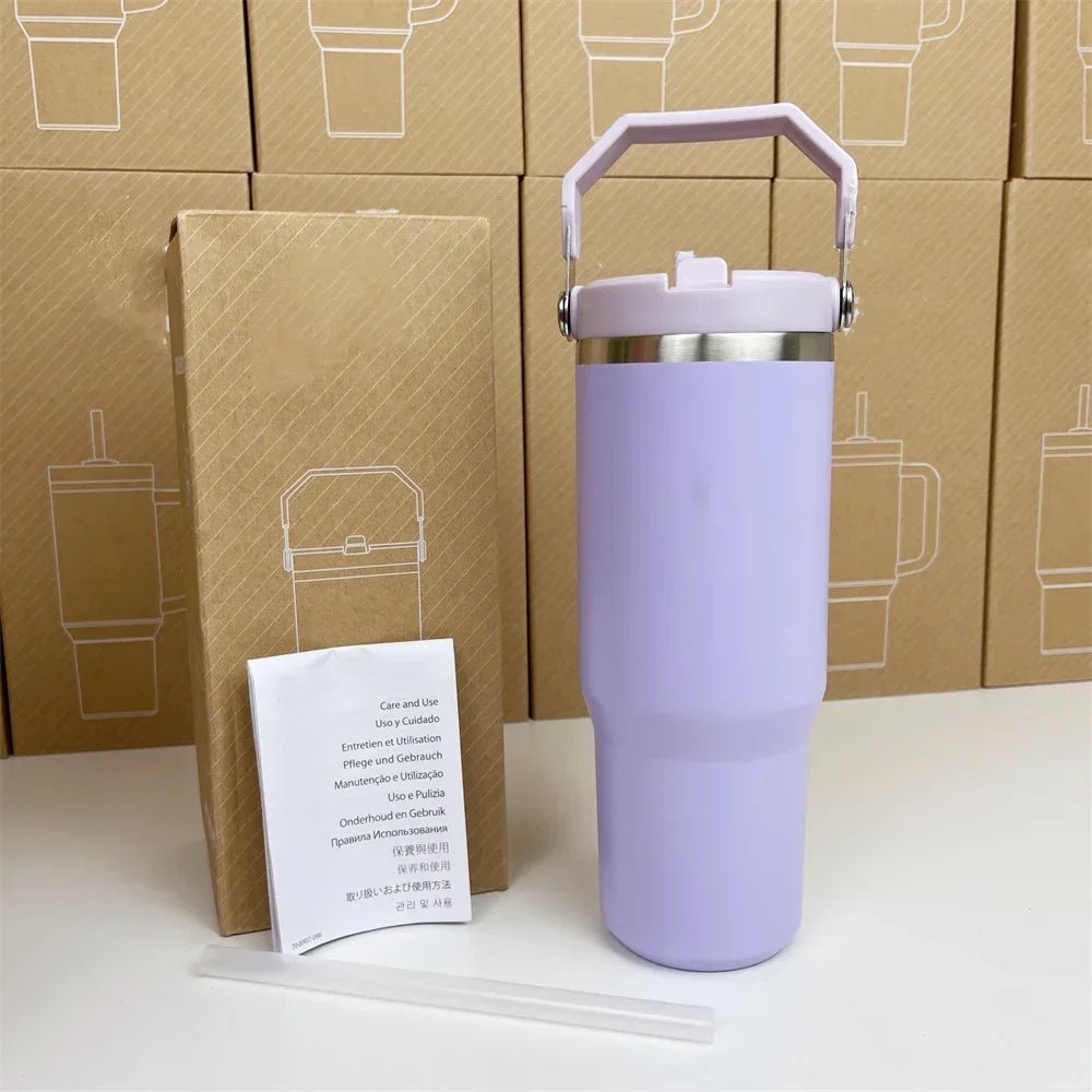 For Stanley Cup 30oz Iceflow Tumbler with Handle Stainless Steel Vacuum Insulated Car Mug Thermal Iced Travel Cup - Kaiju Mafia