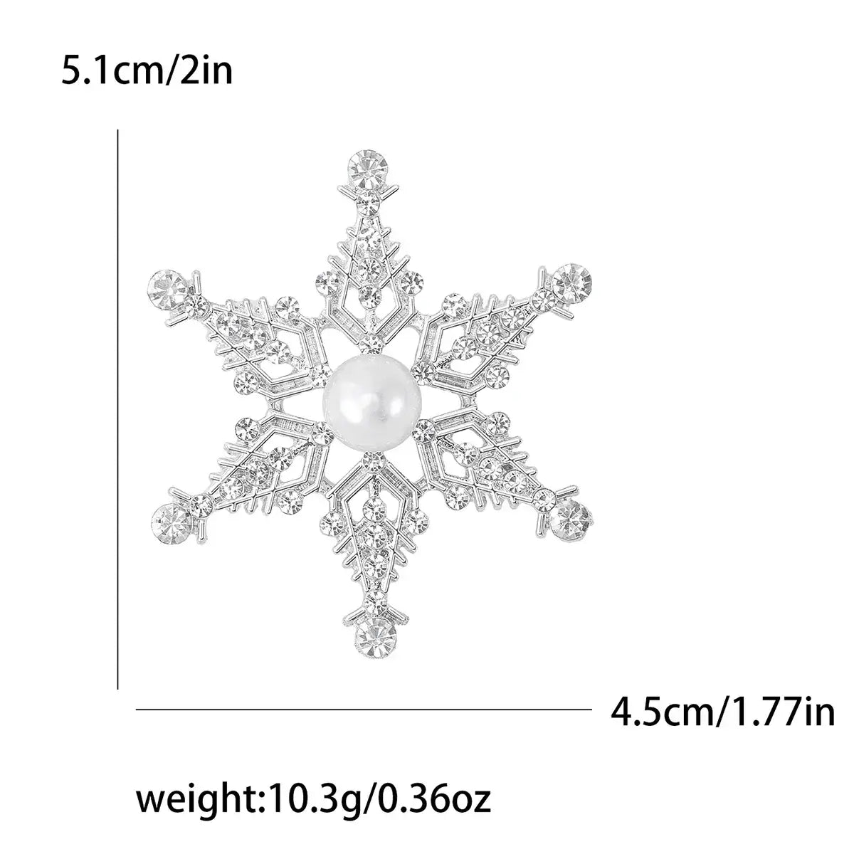 Rhinestone Snowflake Brooch Pins - Kaiju Mafia