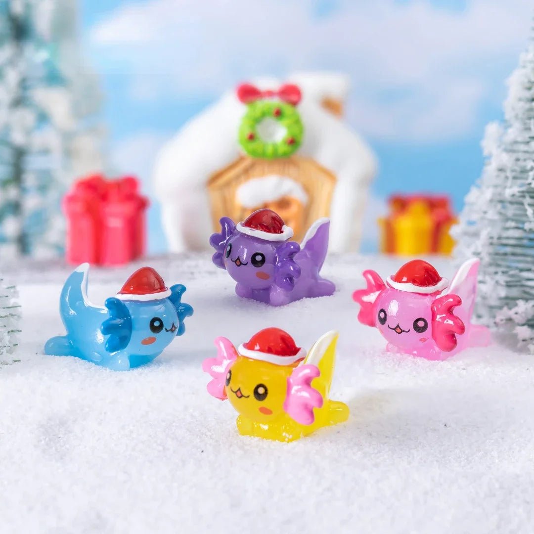 Christmas Axolotl Miniatures - Kaiju Mafia