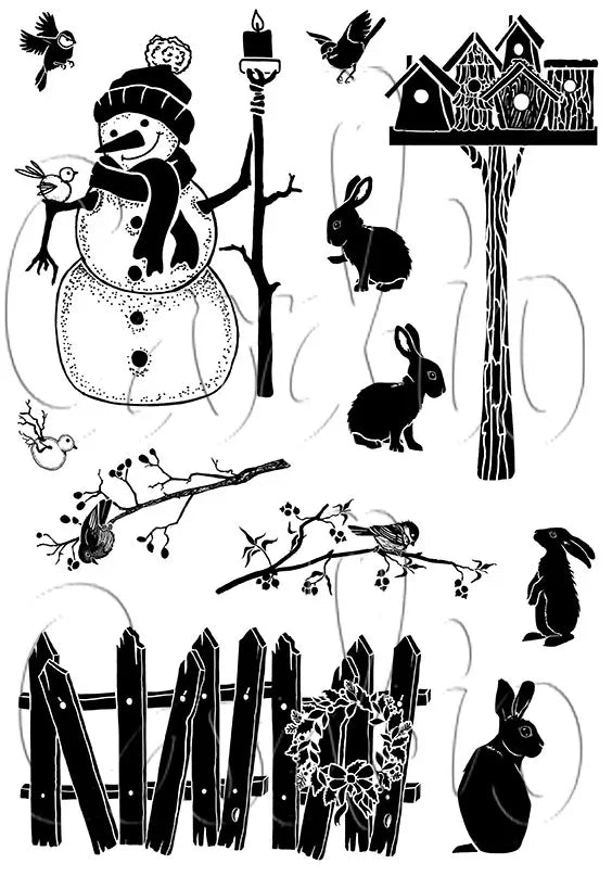 Winter Christmas Clear Stamps - Kaiju Mafia