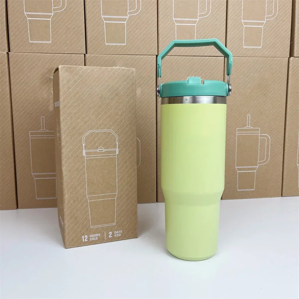 For Stanley Cup 30oz Iceflow Tumbler with Handle Stainless Steel Vacuum Insulated Car Mug Thermal Iced Travel Cup - Kaiju Mafia
