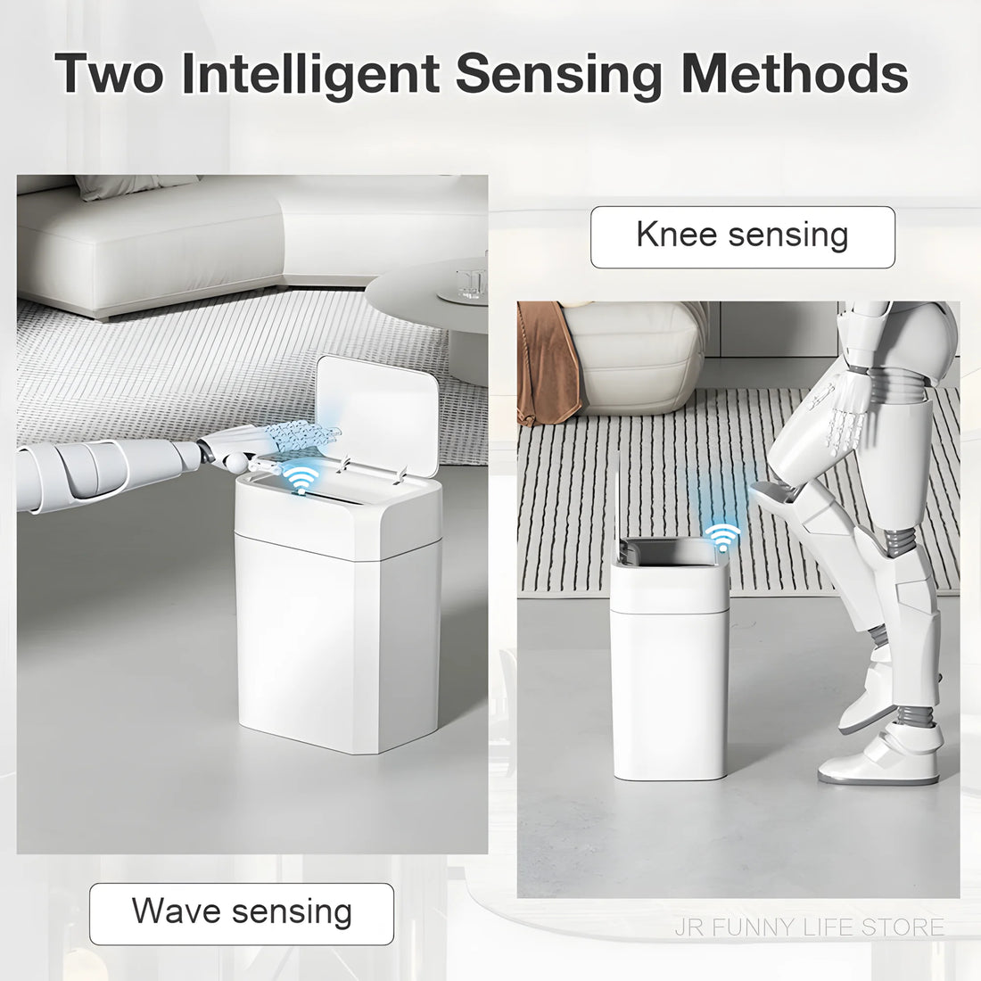 12L+16L Smart Sensor Trash Can Bathroom Anti odor Automatic Trash Bin For Toilet White Electric Wastebasket - Kaiju Mafia