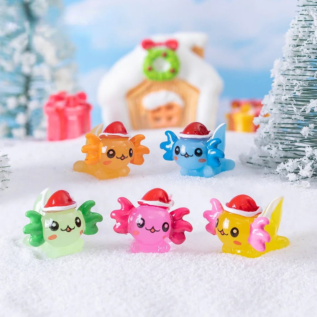 Christmas Axolotl Miniatures - Kaiju Mafia