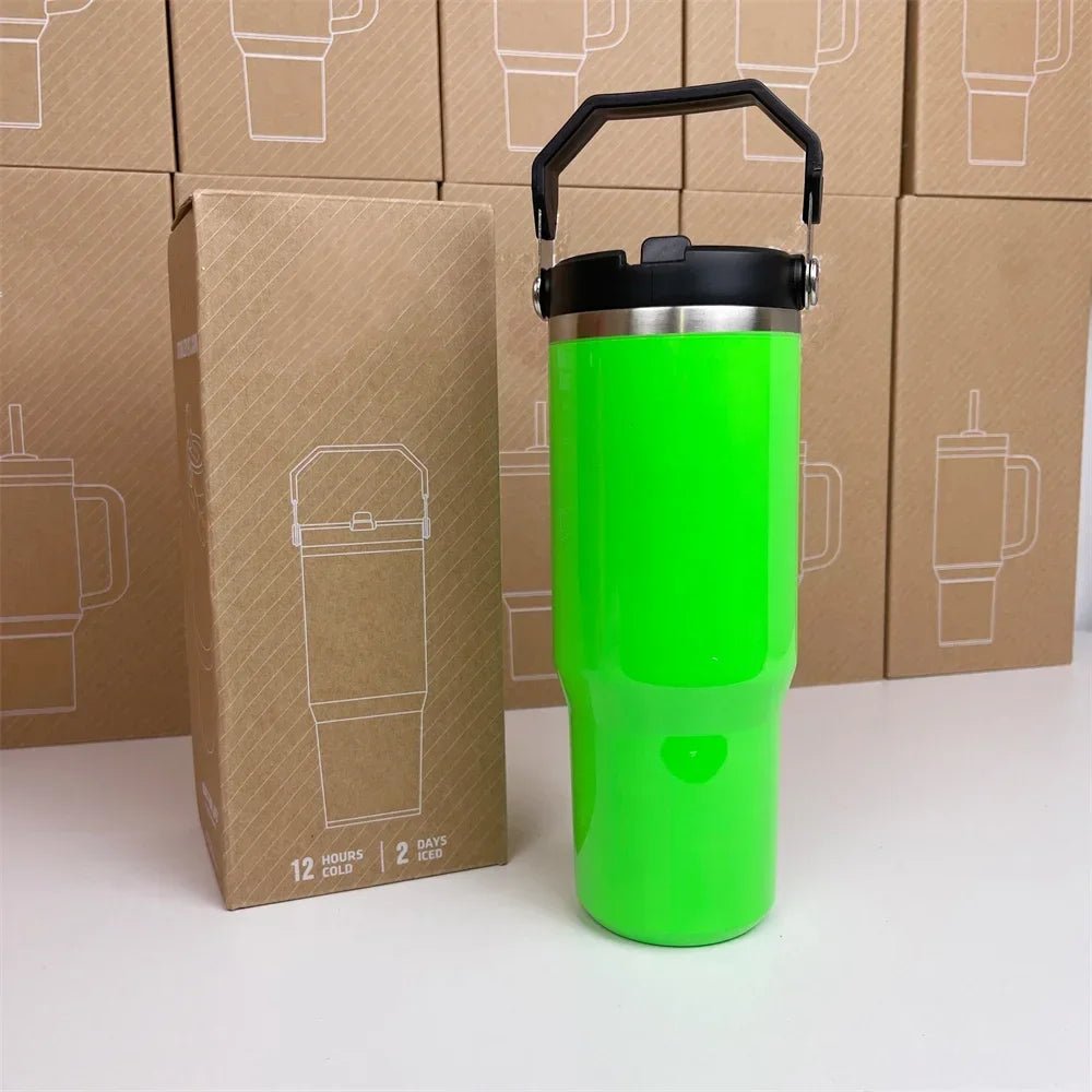 For Stanley Cup 30oz Iceflow Tumbler with Handle Stainless Steel Vacuum Insulated Car Mug Thermal Iced Travel Cup - Kaiju Mafia