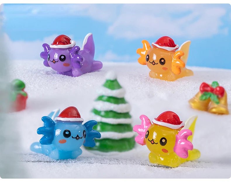 Christmas Axolotl Miniatures - Kaiju Mafia