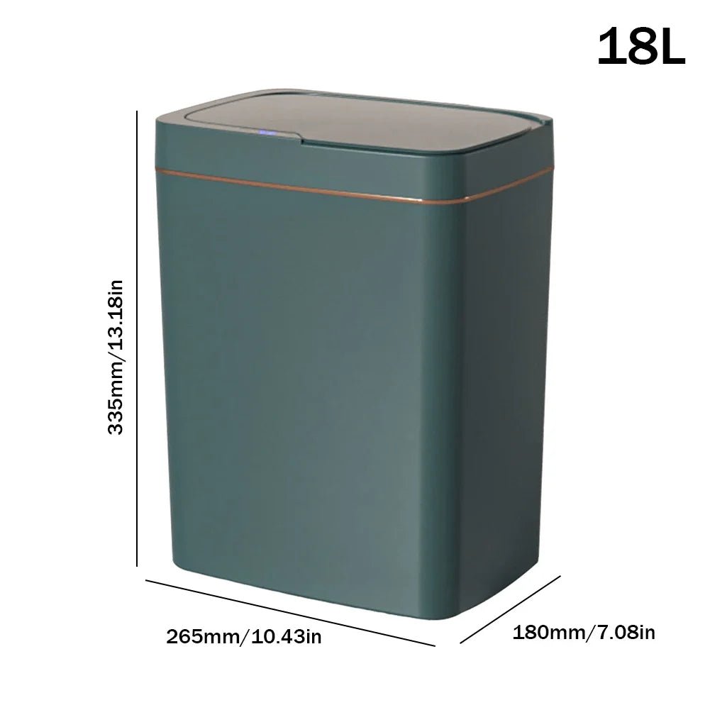 15/18L Smart Sensor Trash Can Waterproof Intelligent Touchless Trash Can Quiet Auto Motion Sensor Rubbish for Kitchen Bathroom - Kaiju Mafia