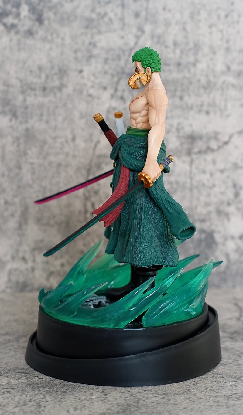 23cm One Piece Roronoa Zoro Figure Zoro Model Pvc Action Figures 2 Heads GK Model Collectible Green Decoration Children Gifts - Kaiju Mafia
