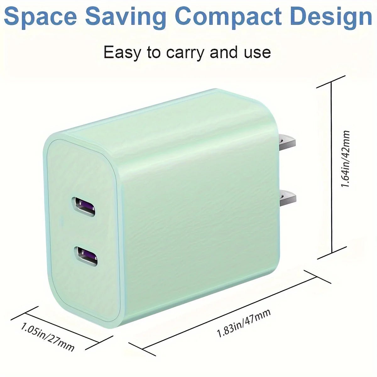 40W Dual Port USB C Fast Charger With 6.6ft Long USB C Charging Cable For iPhone 15 Pro Max/15 Pro/15/15 Plus And Other Devices - Kaiju Mafia