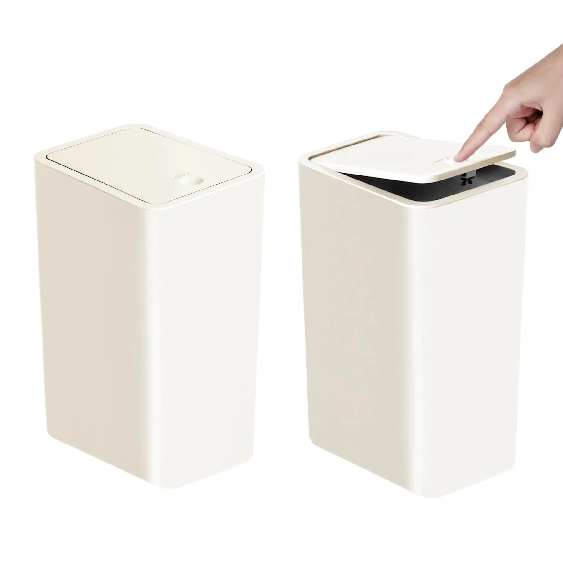 Bathroom Trash Can - 10L Small Garbage Can with Press Top Lid for Toilet,Bedroom,Living Room – Plastic Wastebasket with Pop - up Lid - Kaiju Mafia