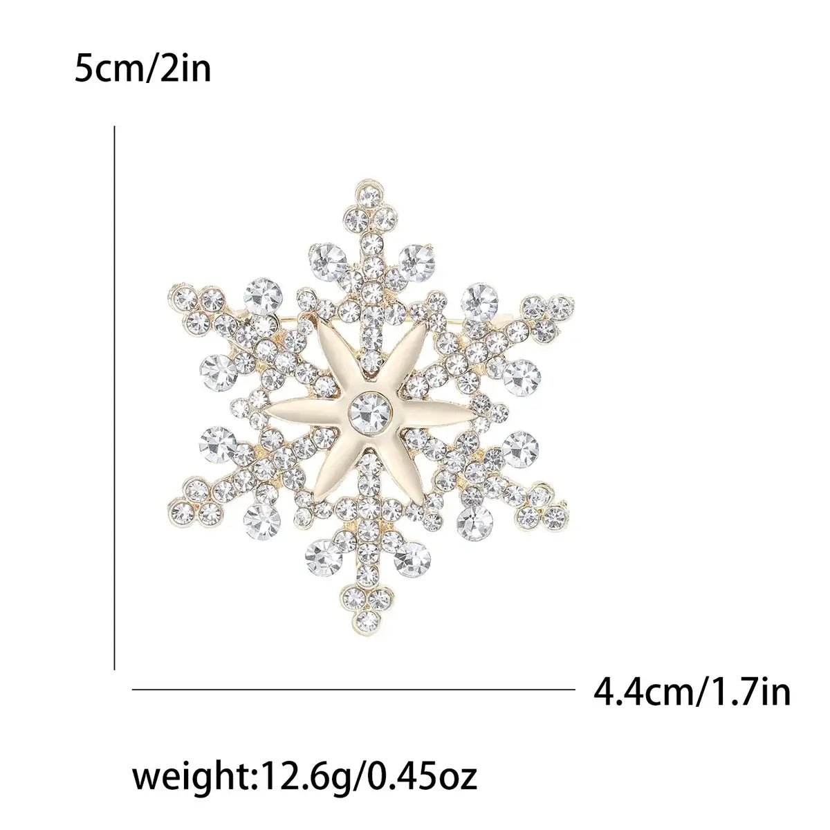 Rhinestone Snowflake Brooch Pins - Kaiju Mafia