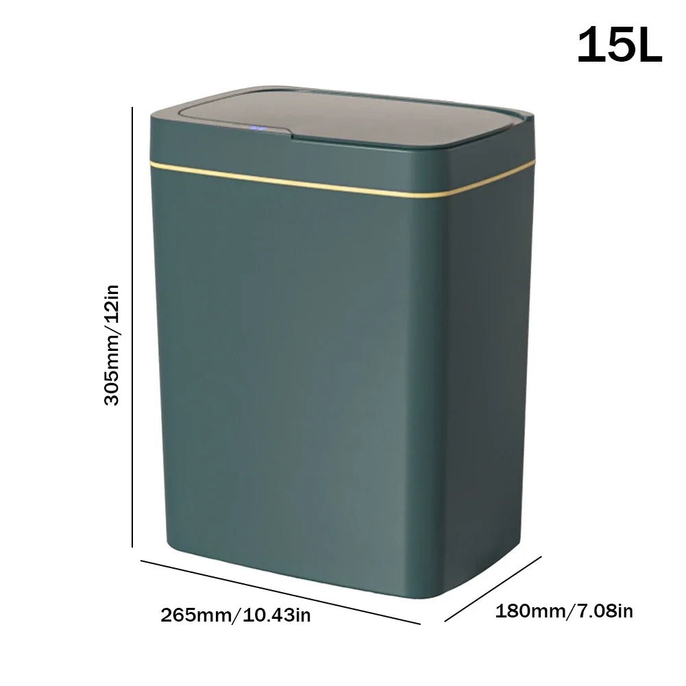 15/18L Smart Sensor Trash Can Waterproof Intelligent Touchless Trash Can Quiet Auto Motion Sensor Rubbish for Kitchen Bathroom - Kaiju Mafia