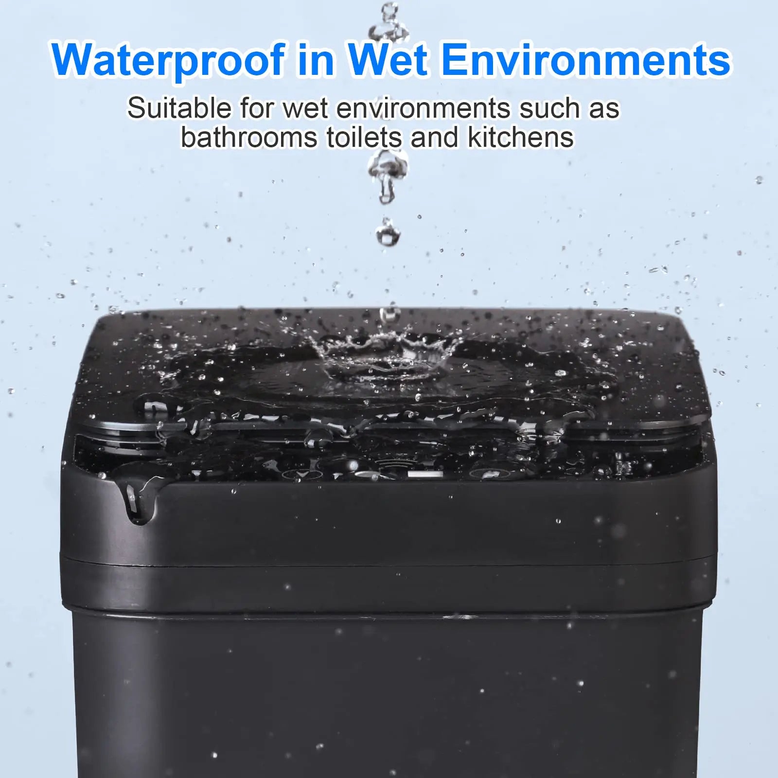 Bathroom Touchless Trash,12L Motion Sensor - Activated Trash Can with Lid,Automatic Kitchen Trash for Office,Living Room,Bedroom - Kaiju Mafia