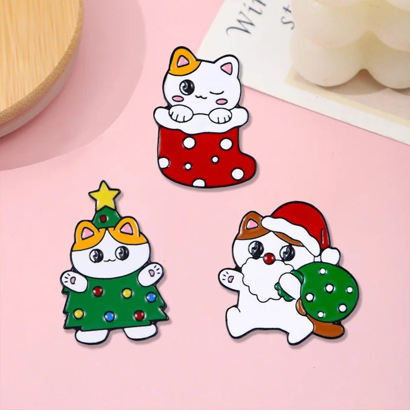 Cute Christmas Enamel Pins - Kaiju Mafia