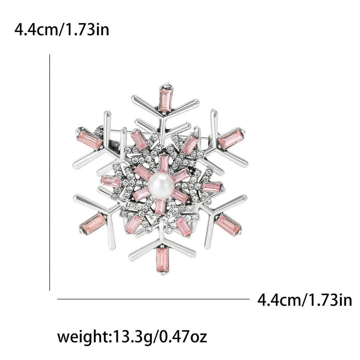 Rhinestone Snowflake Brooch Pins - Kaiju Mafia