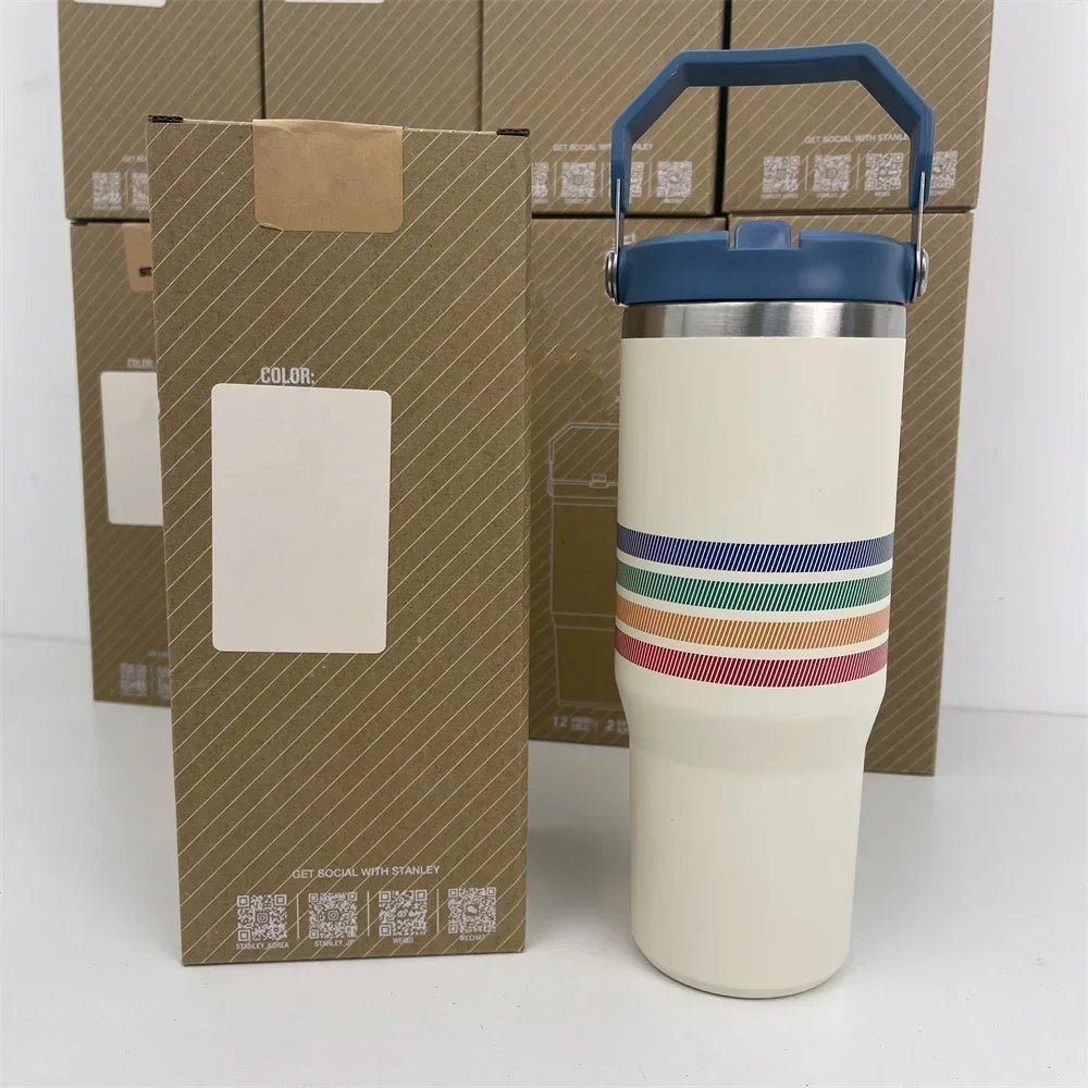 For Stanley Cup 30oz Iceflow Tumbler with Handle Stainless Steel Vacuum Insulated Car Mug Thermal Iced Travel Cup - Kaiju Mafia