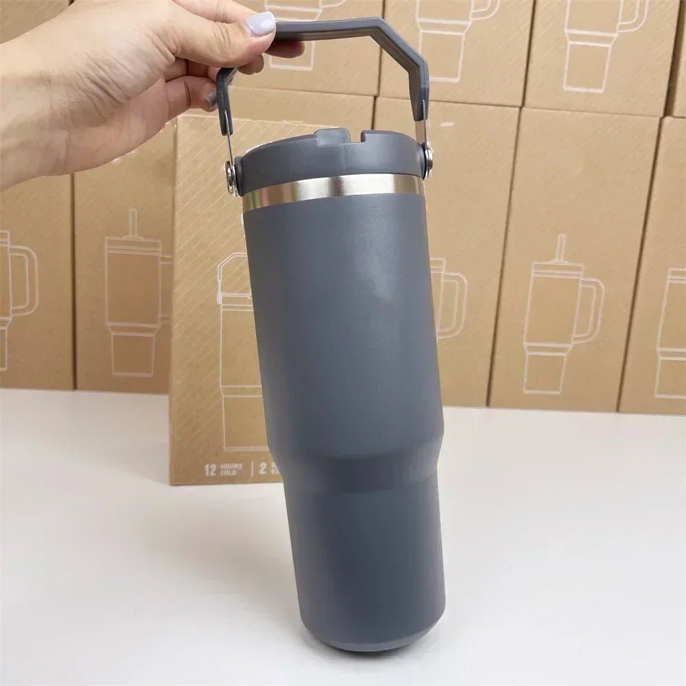 For Stanley Cup 30oz Iceflow Tumbler with Handle Stainless Steel Vacuum Insulated Car Mug Thermal Iced Travel Cup - Kaiju Mafia