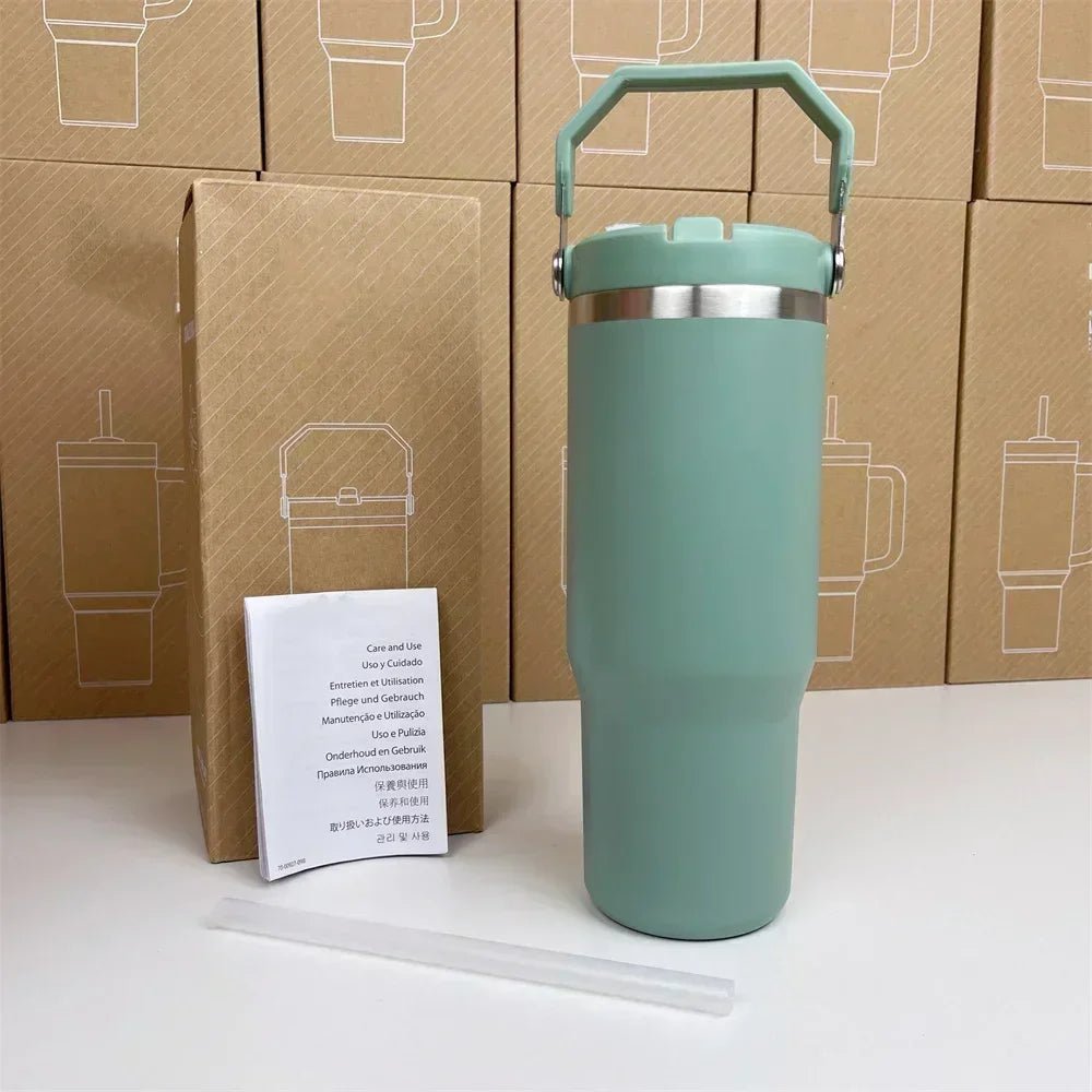 For Stanley Cup 30oz Iceflow Tumbler with Handle Stainless Steel Vacuum Insulated Car Mug Thermal Iced Travel Cup - Kaiju Mafia