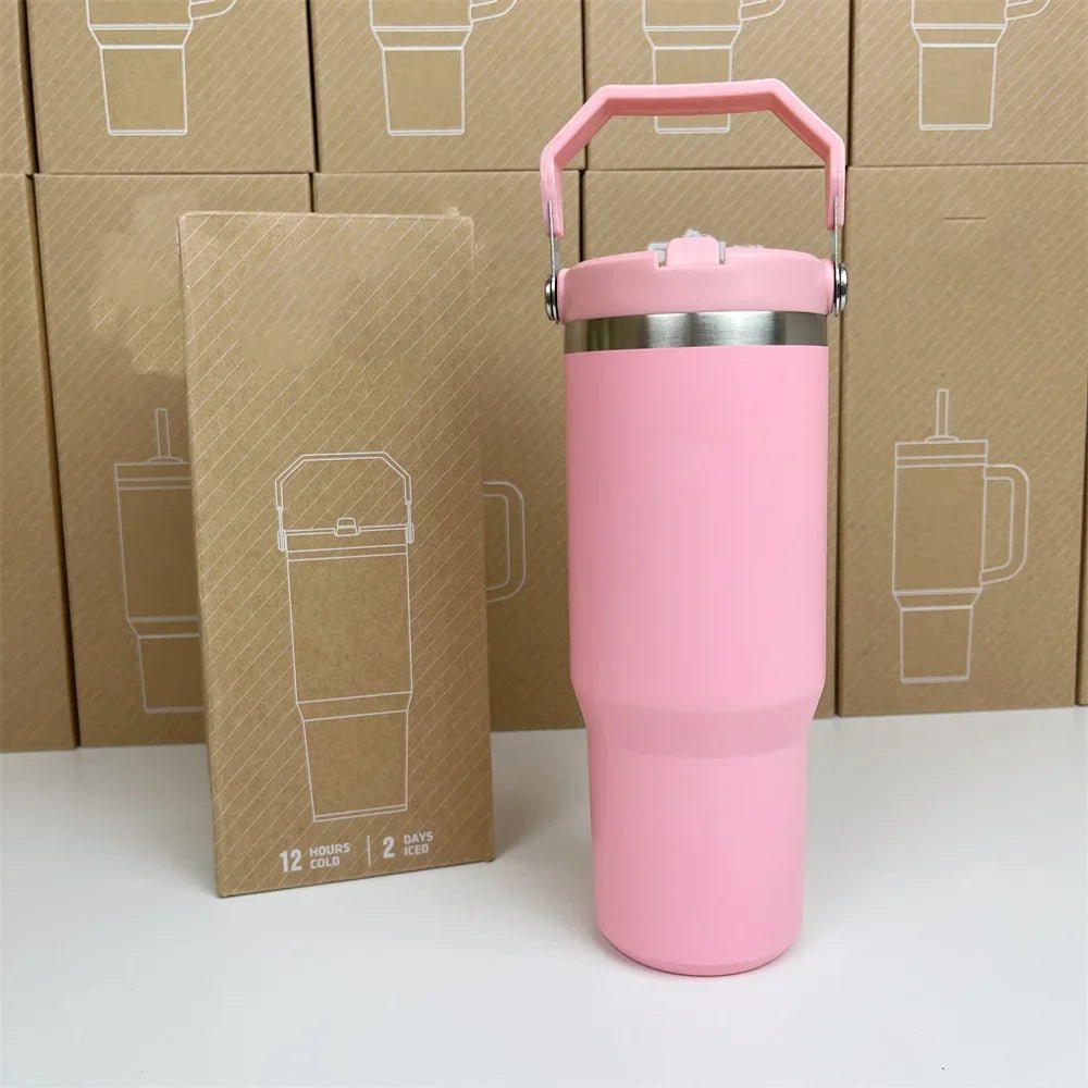For Stanley Cup 30oz Iceflow Tumbler with Handle Stainless Steel Vacuum Insulated Car Mug Thermal Iced Travel Cup - Kaiju Mafia