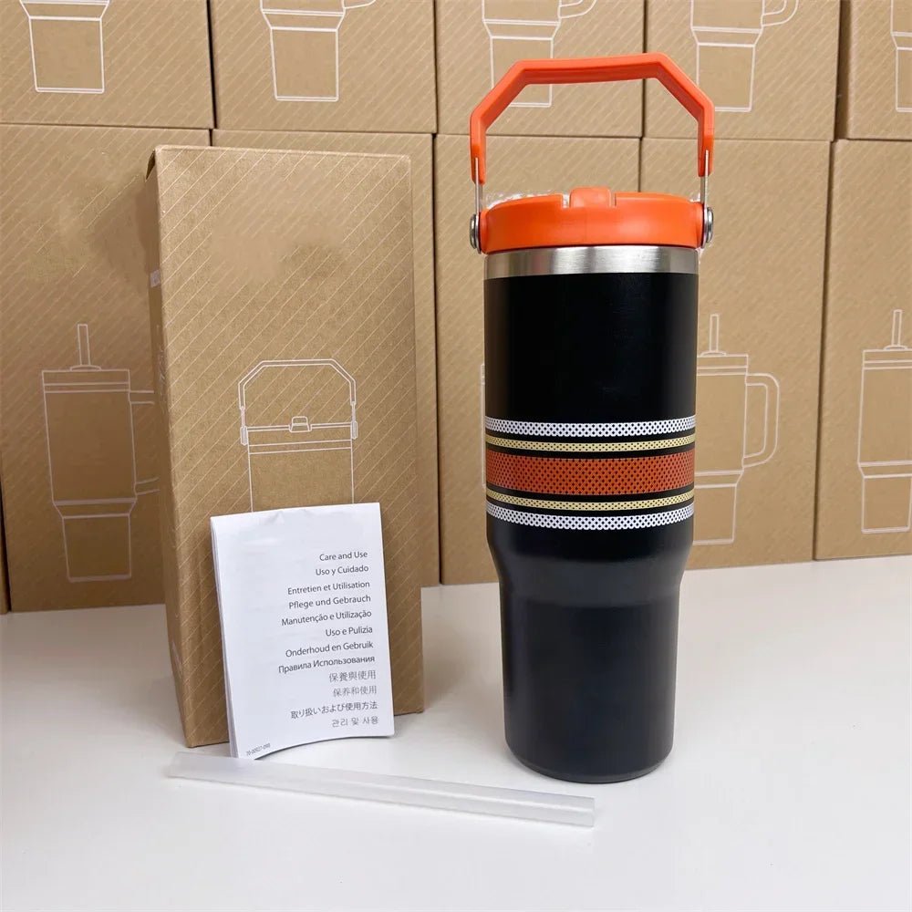 For Stanley Cup 30oz Iceflow Tumbler with Handle Stainless Steel Vacuum Insulated Car Mug Thermal Iced Travel Cup - Kaiju Mafia