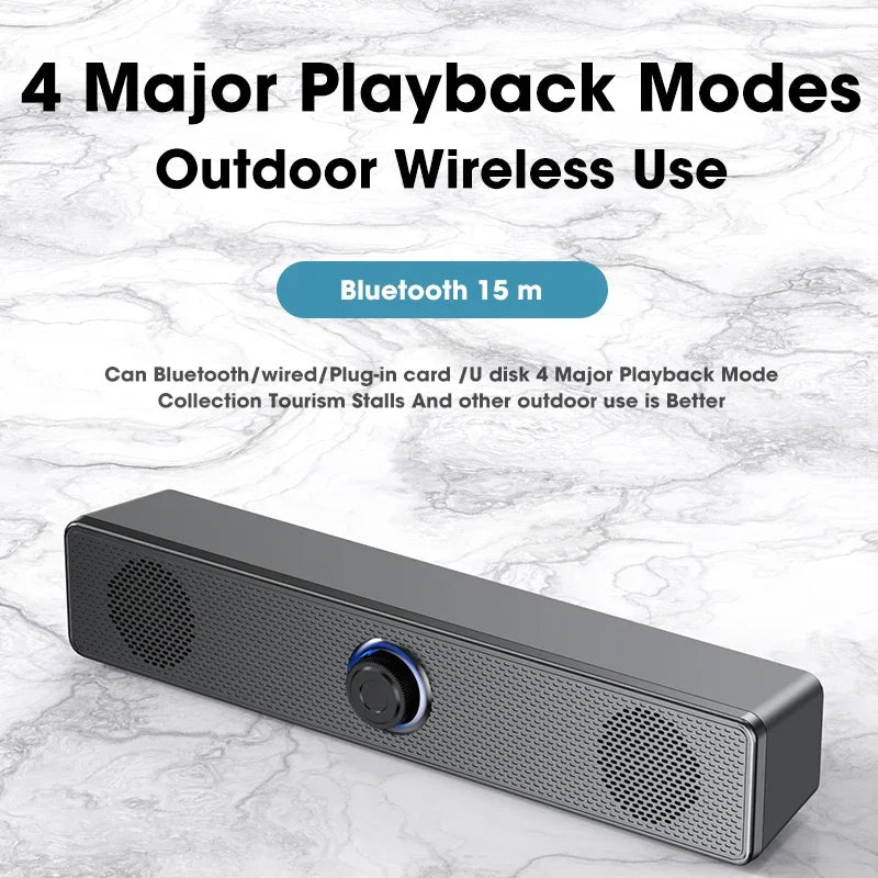 Home Theater Bluetooth Speaker Wired and Wireless Soundbar USB Powered Soundbar for TV Pc Laptop Gaming Surround Audio System - Kaiju Mafia