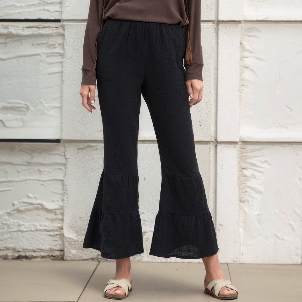 Black Fashion Fashion Ruffles Thin Women&