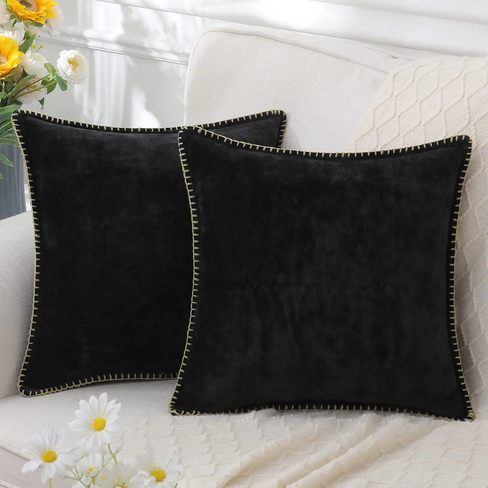 Olanly Chenille Cushion Cover 45x45 Pillow Cover 40x40cm Sofa Decorative Throw Pillow Case Soft Luxury For Living Room Decor - Kaiju Mafia