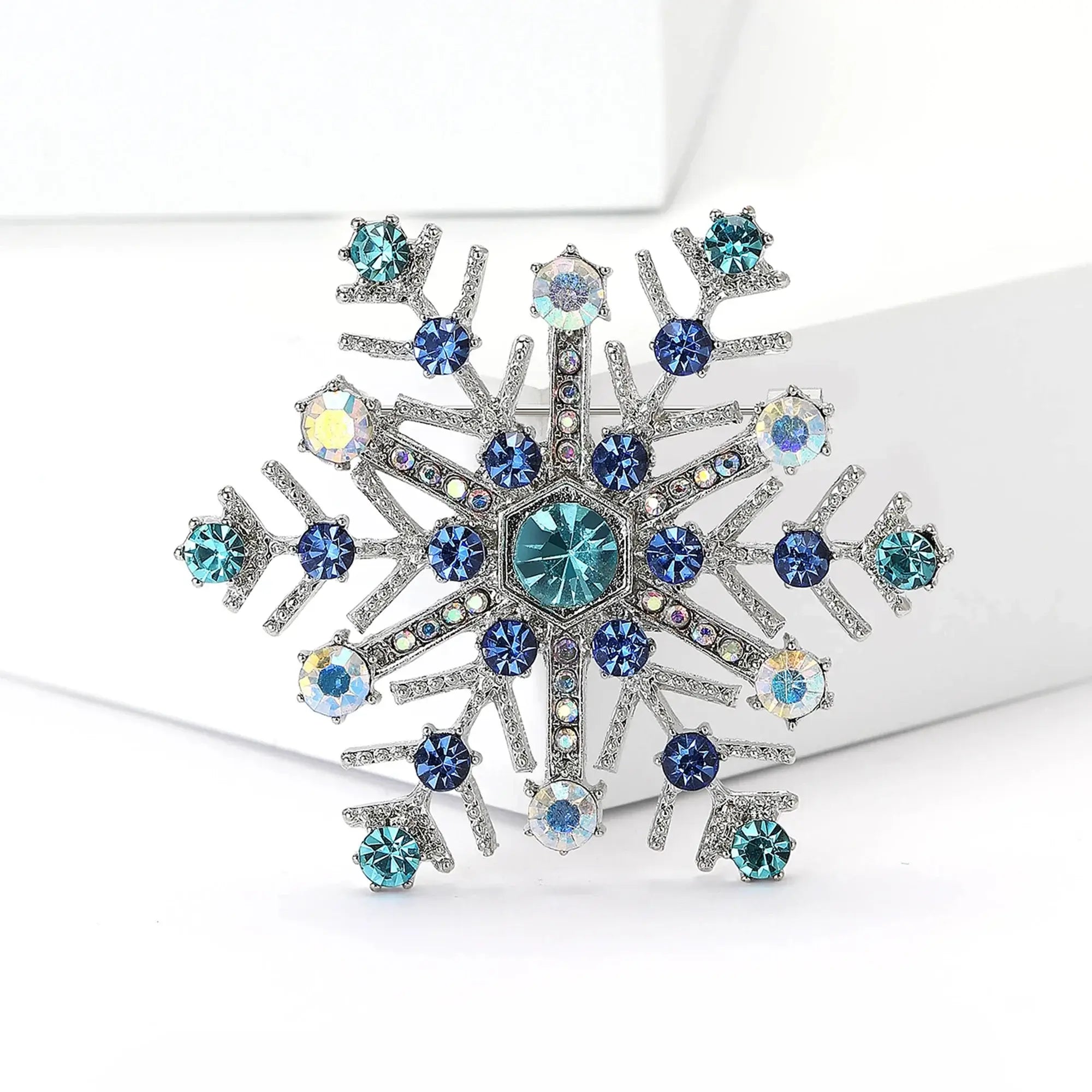 Rhinestone Snowflake Brooch Pins - Kaiju Mafia