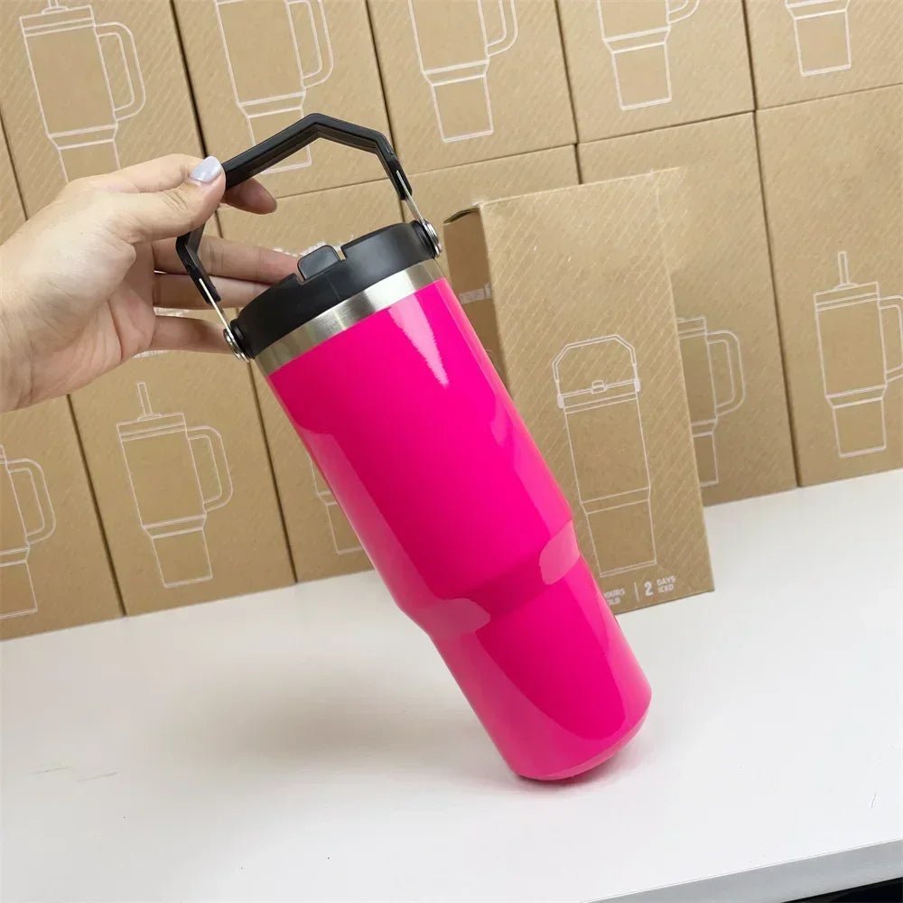 For Stanley Cup 30oz Iceflow Tumbler with Handle Stainless Steel Vacuum Insulated Car Mug Thermal Iced Travel Cup - Kaiju Mafia