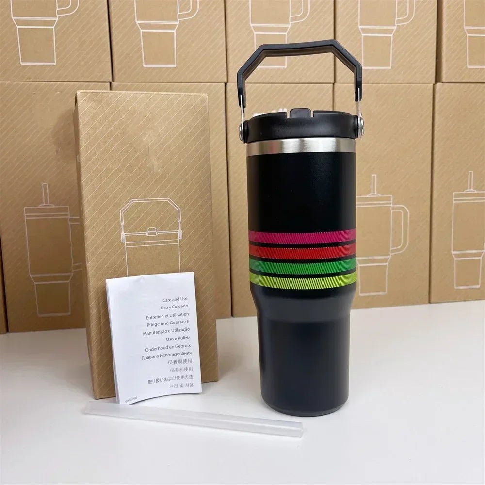 For Stanley Cup 30oz Iceflow Tumbler with Handle Stainless Steel Vacuum Insulated Car Mug Thermal Iced Travel Cup - Kaiju Mafia