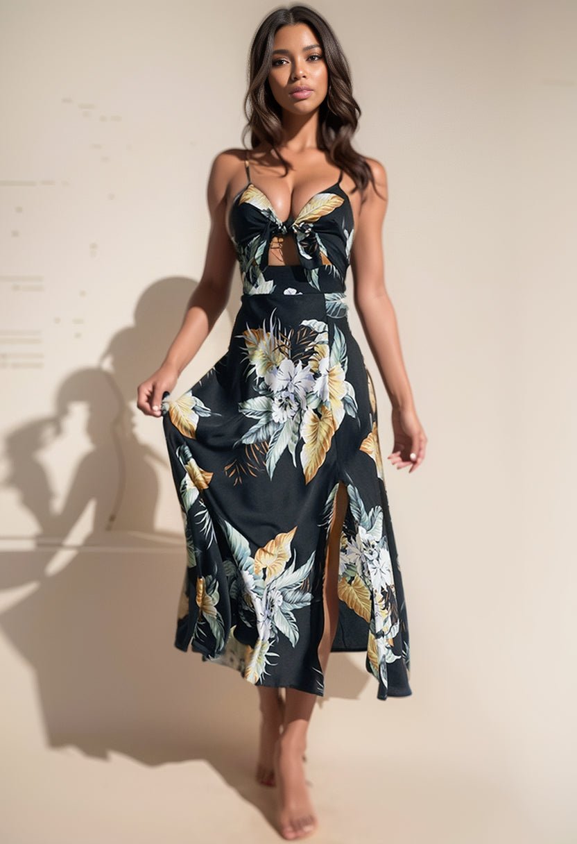 Waist - Tight Silm Summer Floral Dress - Kaiju Mafia