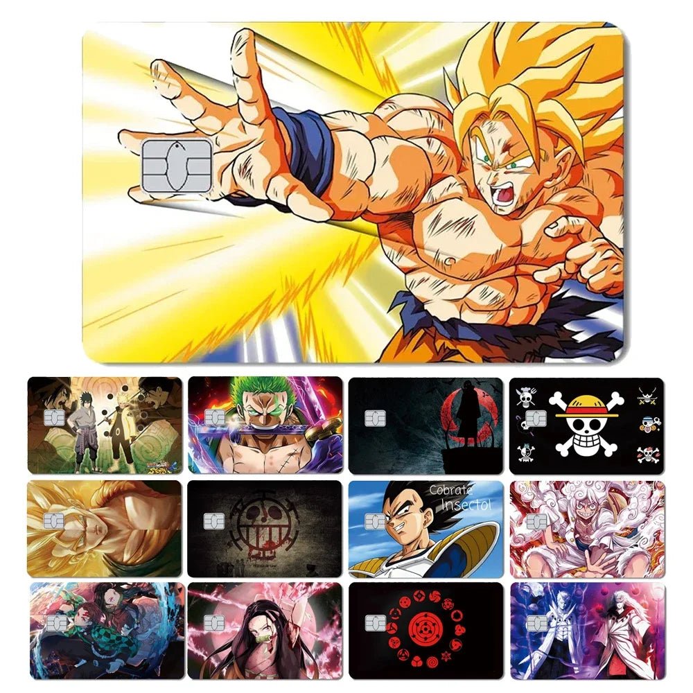 New Cool Anime Dragon Ball Naruto Credit Debit Metro Card Sticker Skin Film Front Side Small Chip Large Chip - Kaiju Mafia