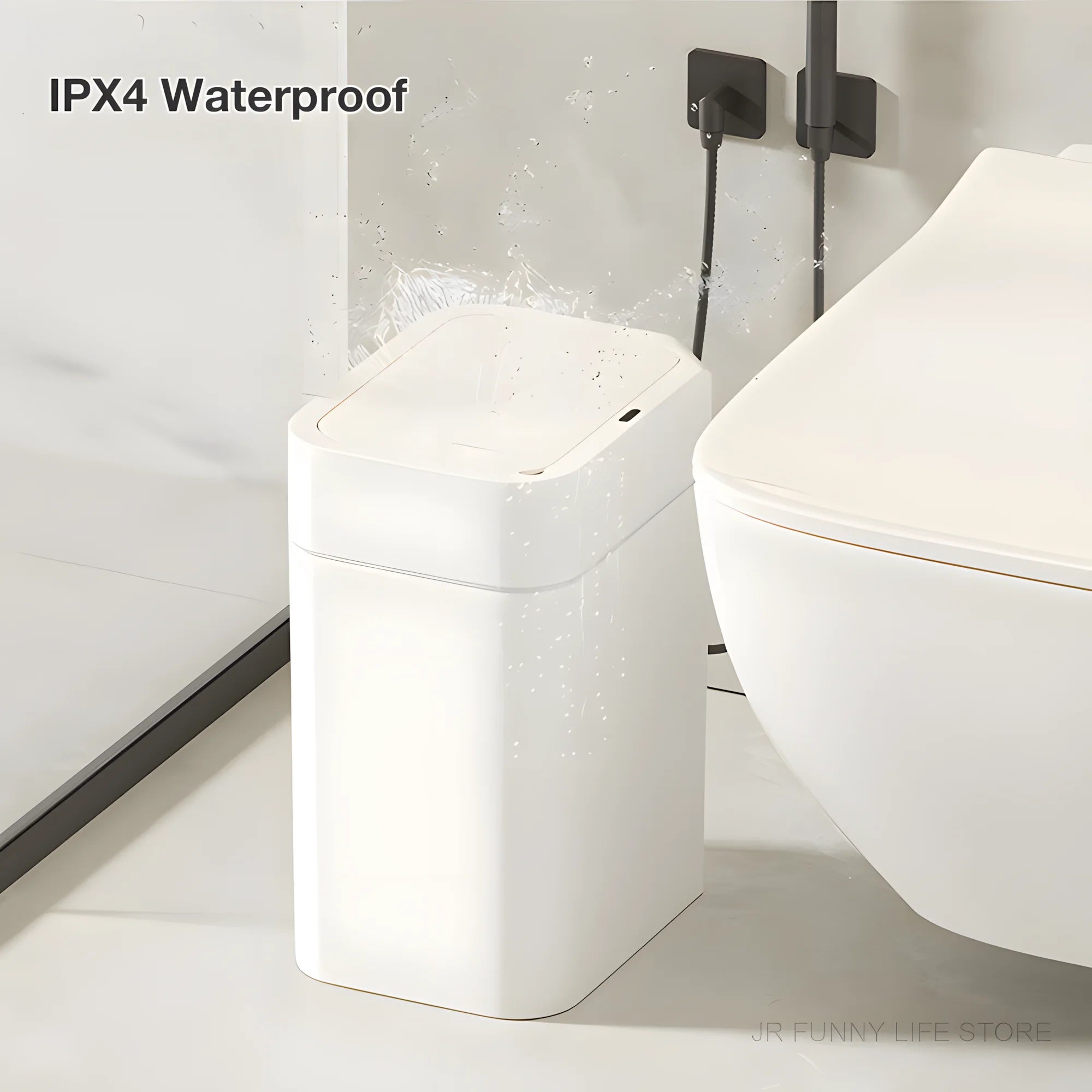 12L+16L Smart Sensor Trash Can Bathroom Anti odor Automatic Trash Bin For Toilet White Electric Wastebasket - Kaiju Mafia