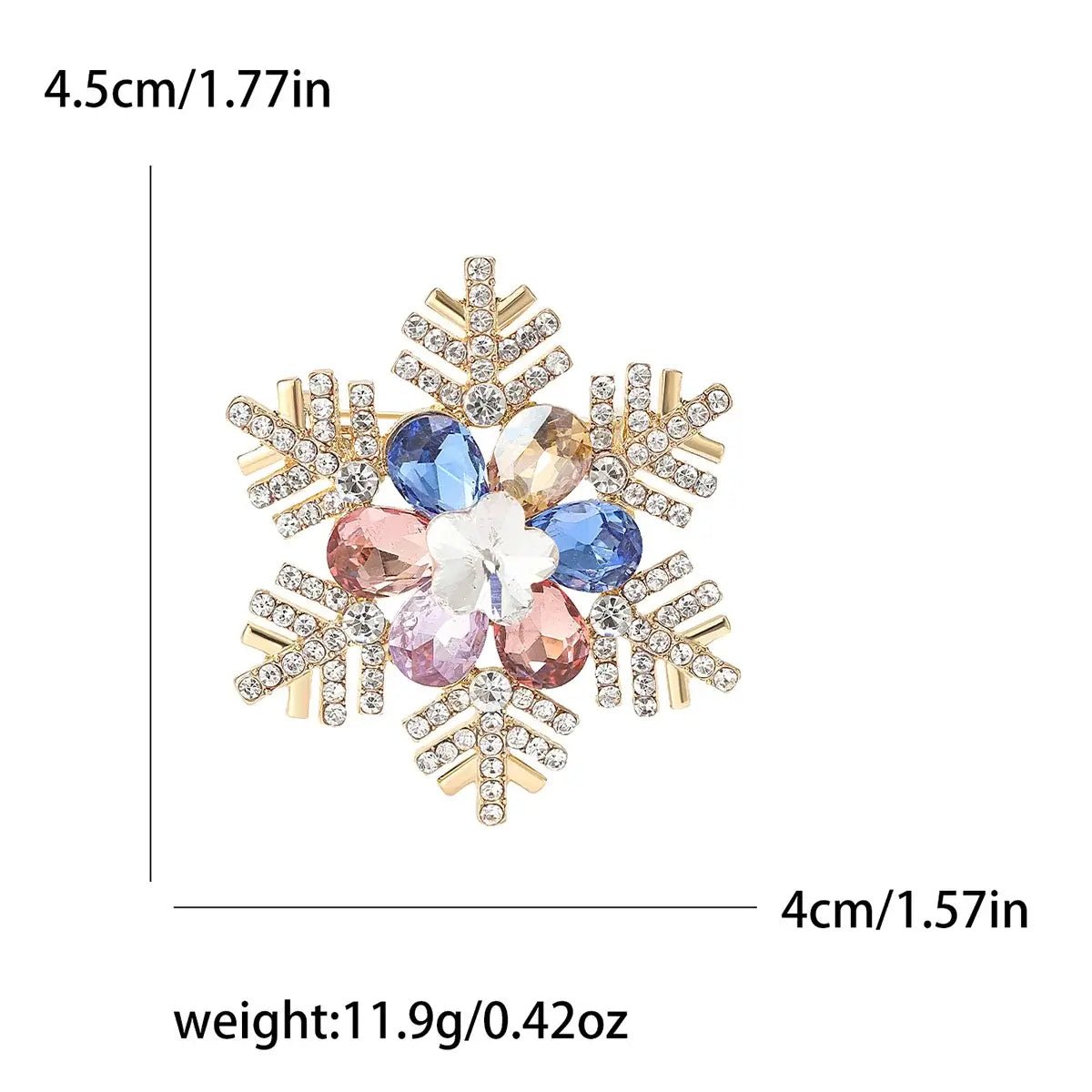 Rhinestone Snowflake Brooch Pins - Kaiju Mafia