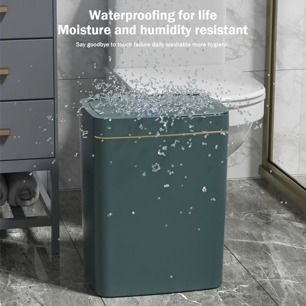15/18L Smart Sensor Trash Can Waterproof Intelligent Touchless Trash Can Quiet Auto Motion Sensor Rubbish for Kitchen Bathroom - Kaiju Mafia