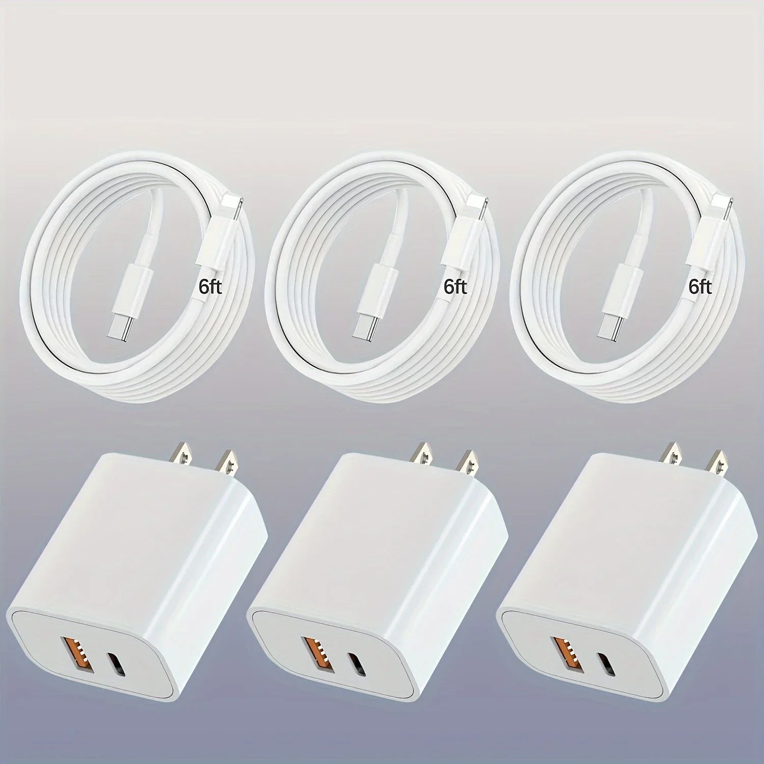 For iPhone Charger, 20W Dual port PD power adapter block with 6FT cable For iPhone 14/13/12/11/Pro/Pro Max/Mini/XS Max/XR/x - Kaiju Mafia