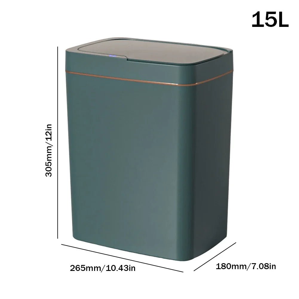 15/18L Smart Sensor Trash Can Waterproof Intelligent Touchless Trash Can Quiet Auto Motion Sensor Rubbish for Kitchen Bathroom - Kaiju Mafia