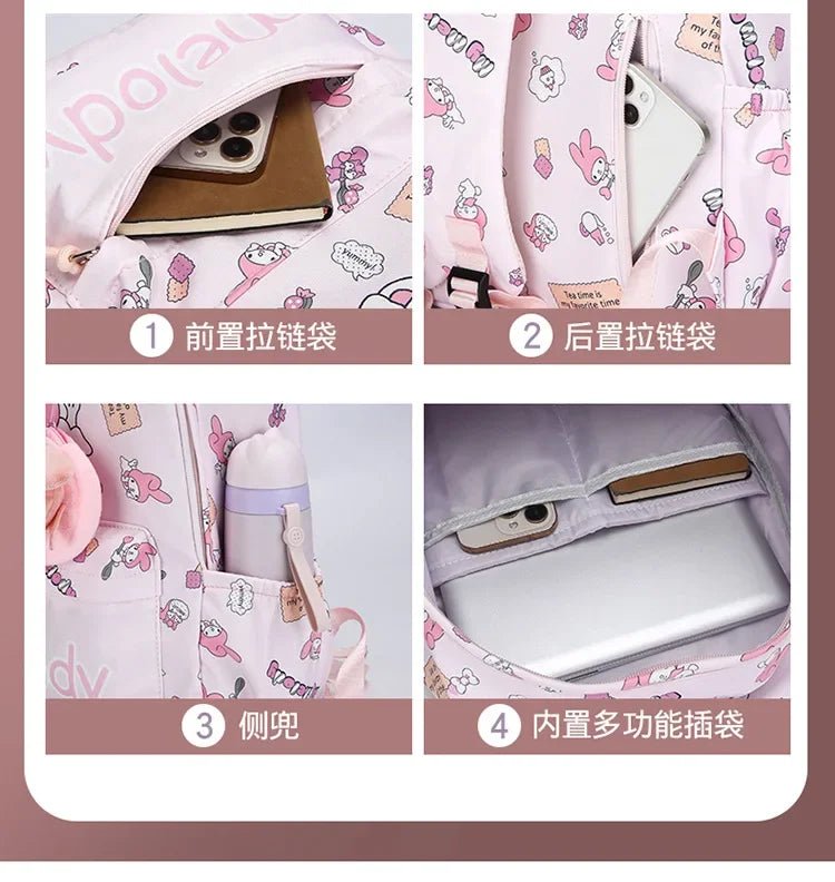 Sanrio Kuromi Hello Kitty Backpack - Kaiju Mafia