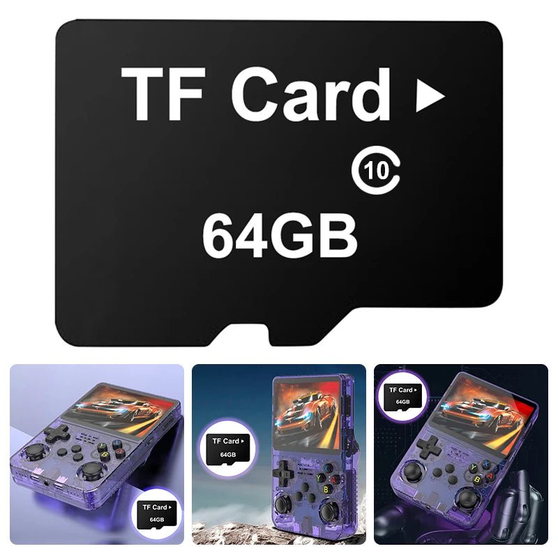 64G Game Card Built - in 15000+ Game Memory Card Support 10+ Emulators Gaming Memory Card for R36S Handheld Game Console - Kaiju Mafia