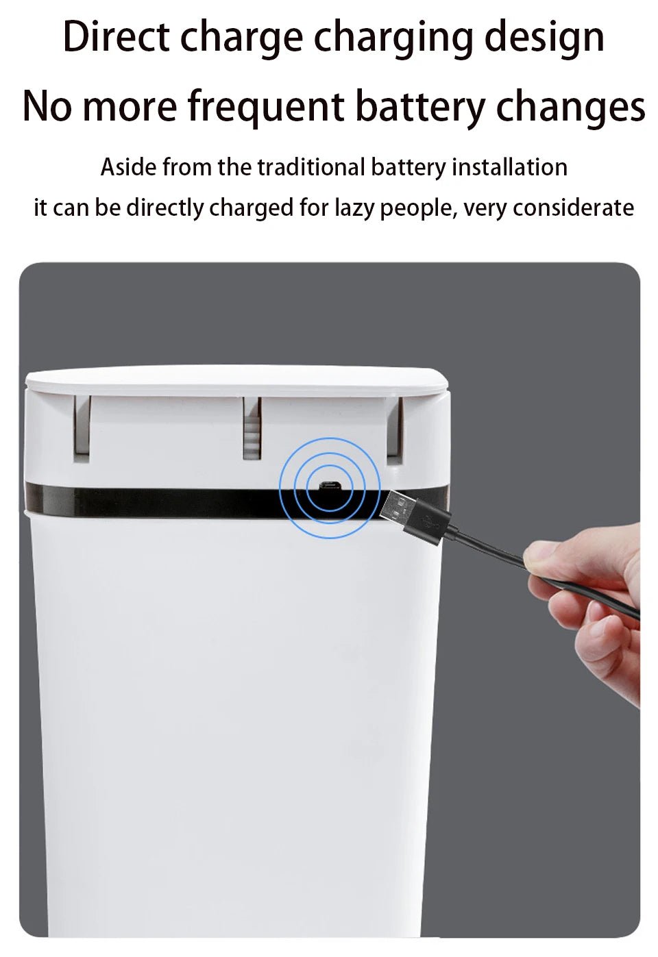 Bathroom Touchless Trash,12L Motion Sensor - Activated Trash Can with Lid,Automatic Kitchen Trash for Office,Living Room,Bedroom - Kaiju Mafia