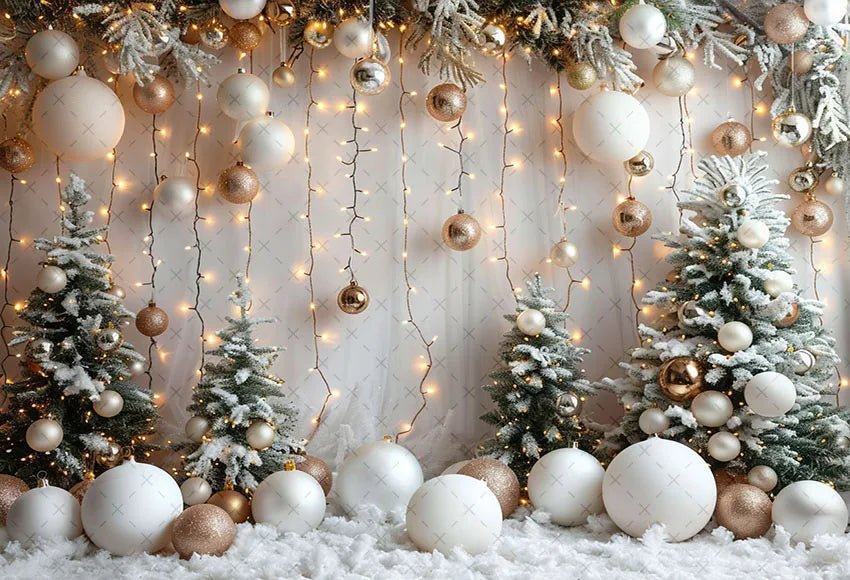 Mehofond Photography Background White Christmas Balloon Pine Tree Xmas Party Kids Family Portrait Decor Backdrop Photo Studio - Kaiju Mafia