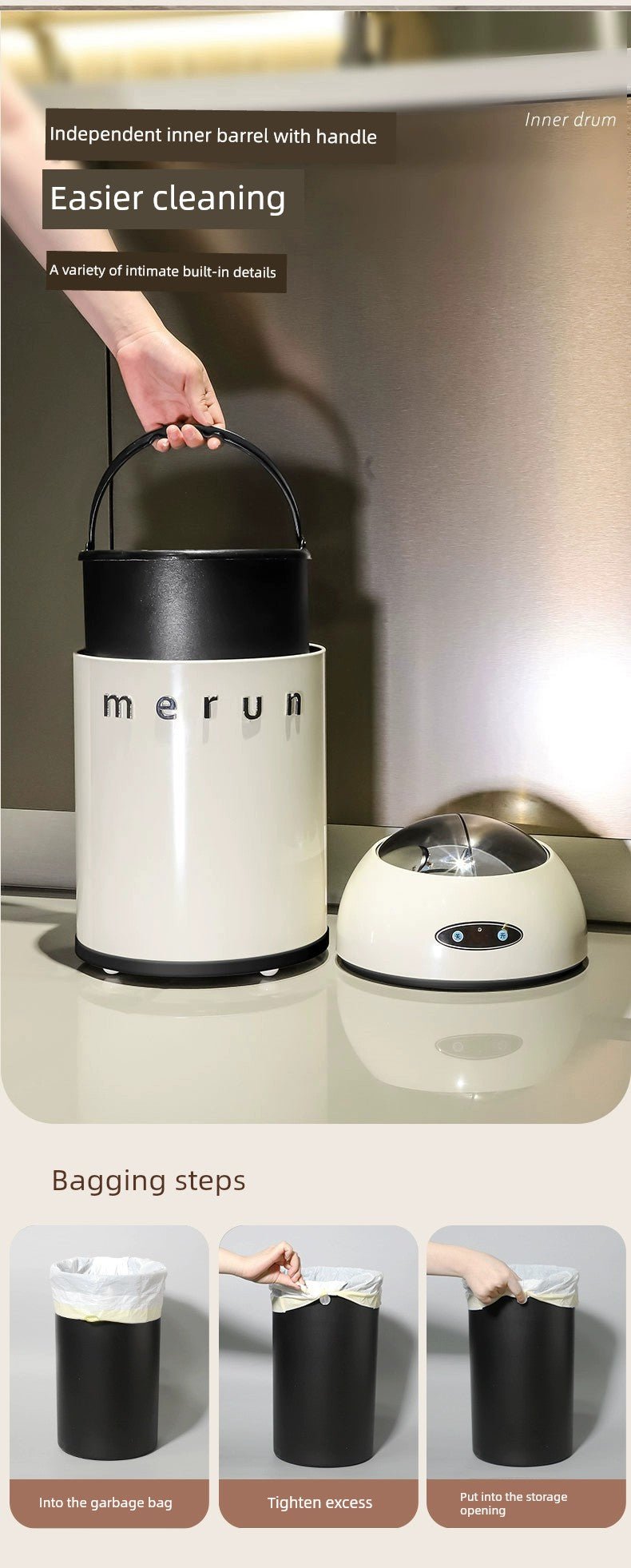 Merun Kitchen and Bathroom Inductive Ashbin - Kaiju Mafia